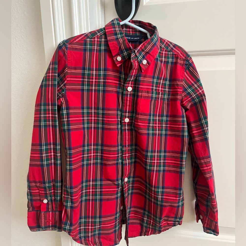 Boys Janie & Jack Stewart Plaid Shirt. Perfect for holiday events.